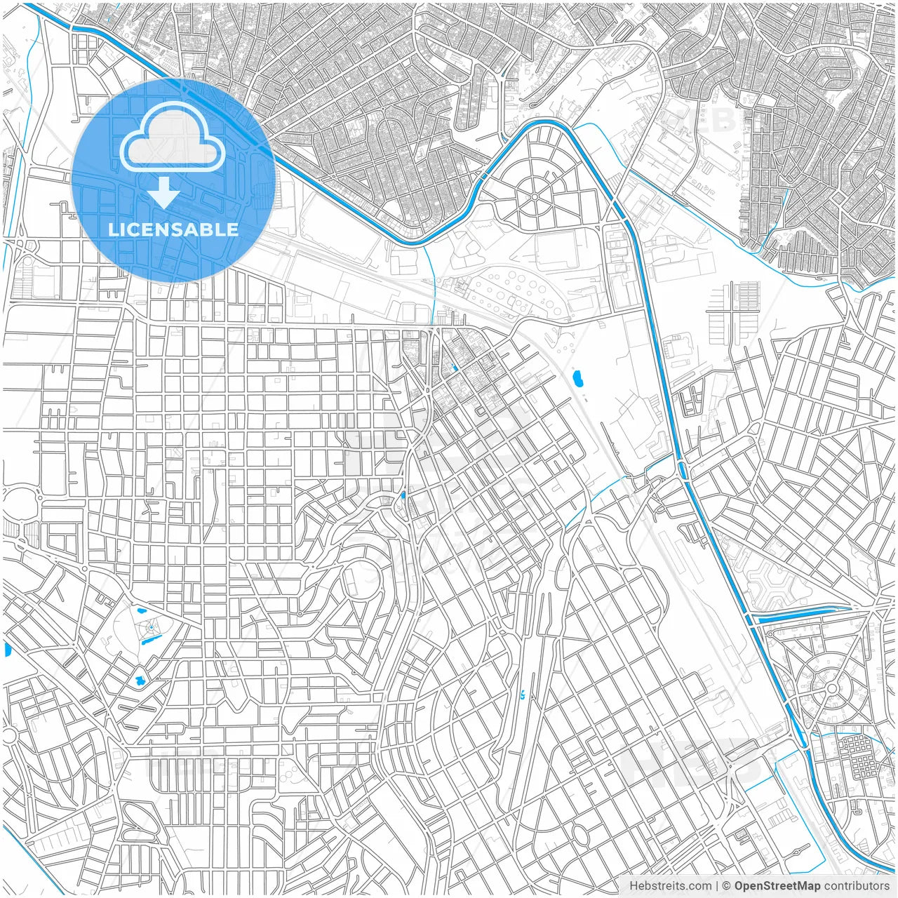 Sao Caetano do Sul, Brazil, city map with high resolution roads.