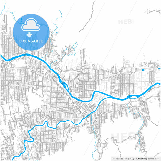 Jaragua do Sul, Brazil, city map with high resolution roads.