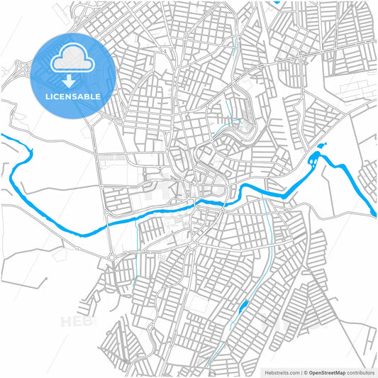 Mogi Guacu, Brazil, city map with high resolution roads.