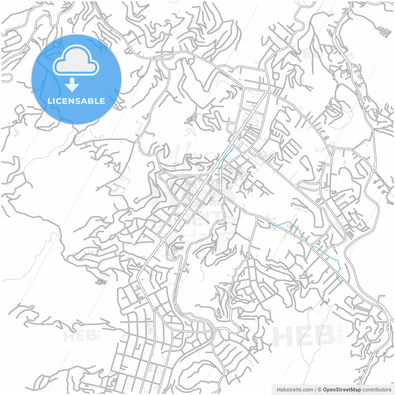 Teresopolis, Brazil, city map with high resolution roads.