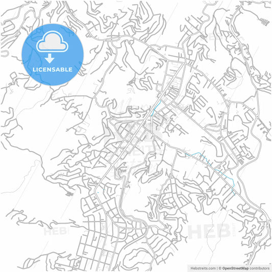 Teresopolis, Brazil, city map with high resolution roads.