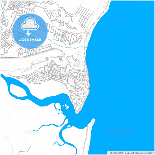 Porto Seguro, Brazil, city map with high resolution roads.
