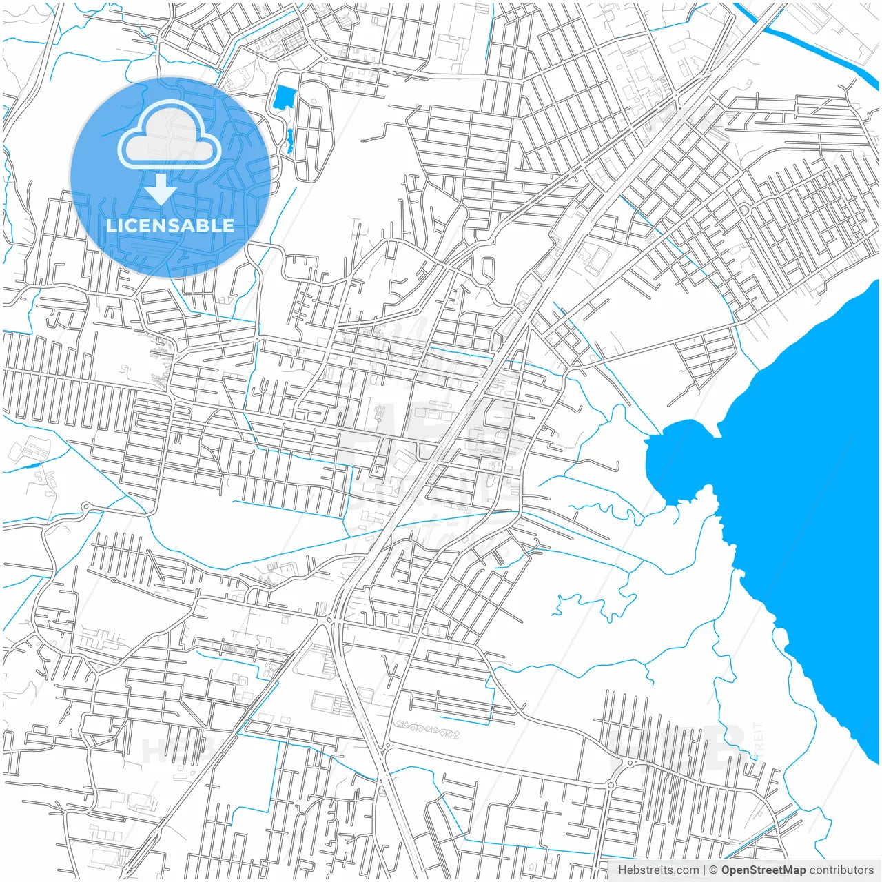 Palhoca, Brazil, city map with high resolution roads.