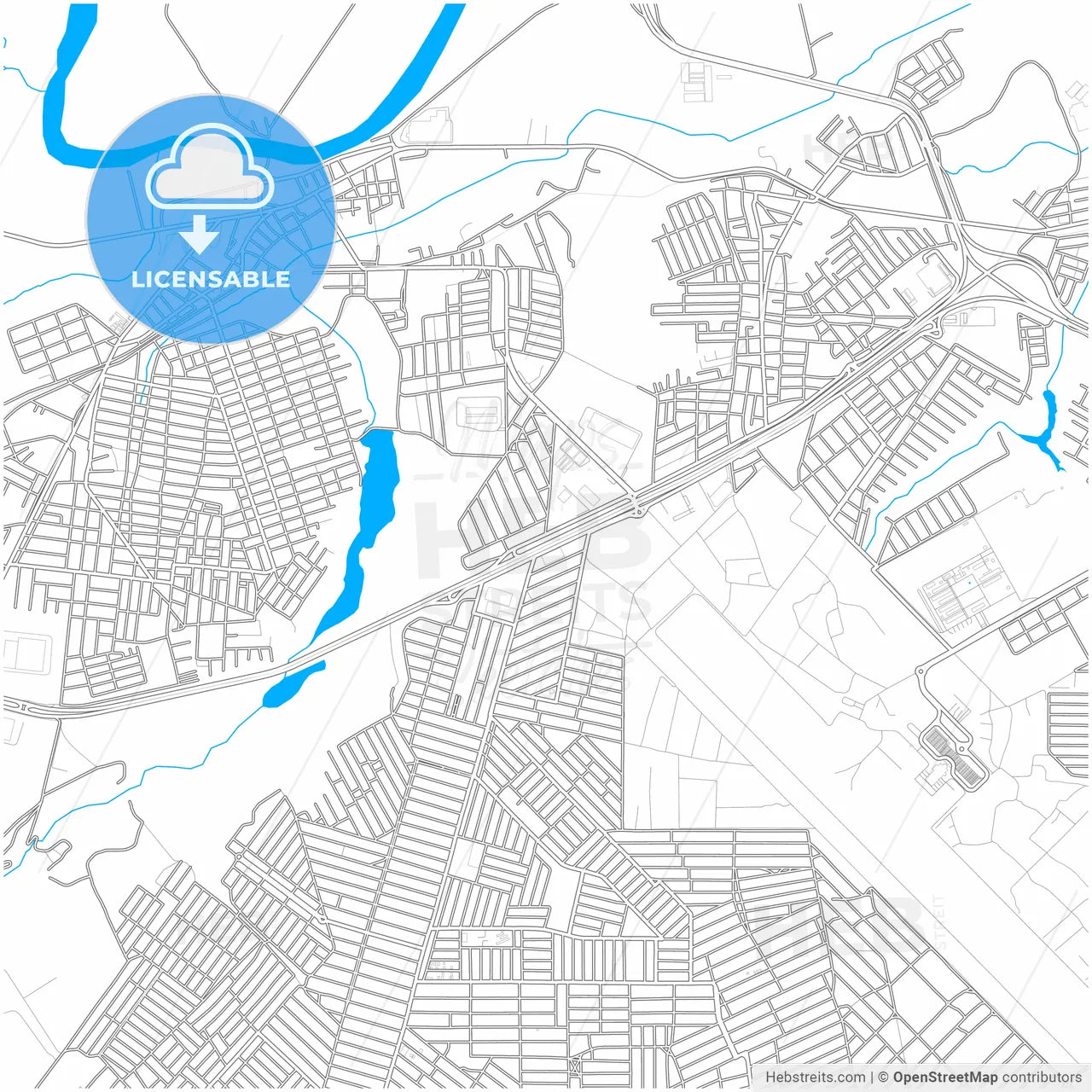 Santa Rita, Brazil, city map with high resolution roads.