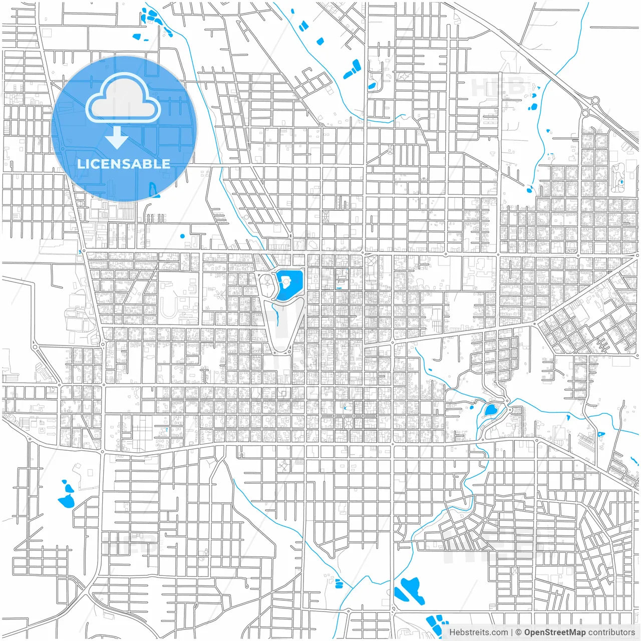 Toledo, Brazil, city map with high resolution roads.