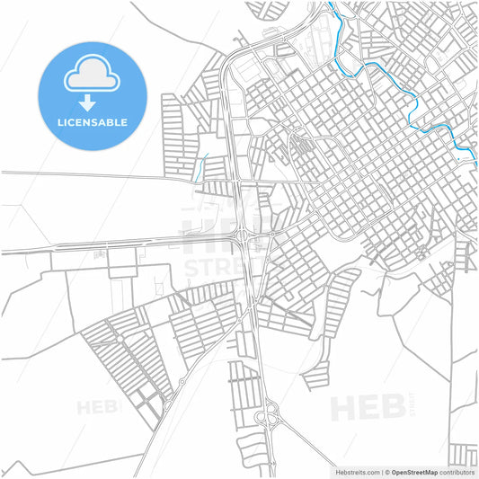 Jau, Brazil, city map with high resolution roads.