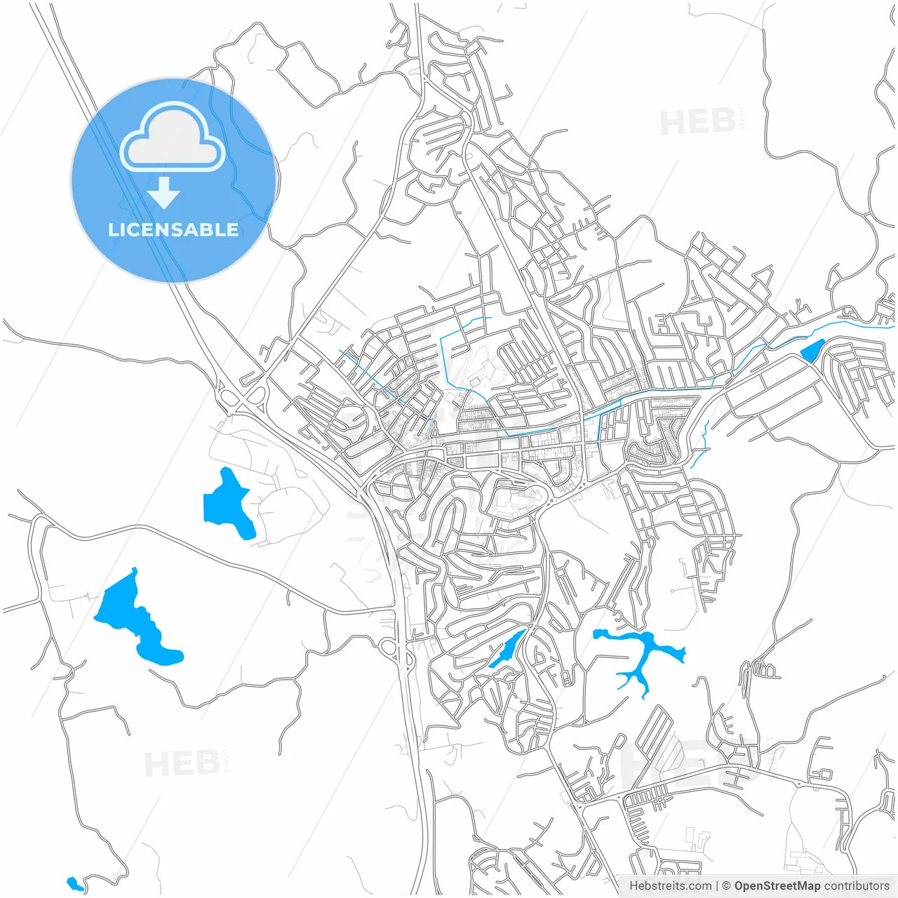Simoes Filho, Brazil, city map with high resolution roads.