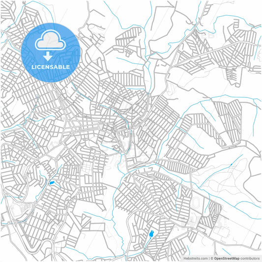 Varginha, Brazil, city map with high resolution roads.