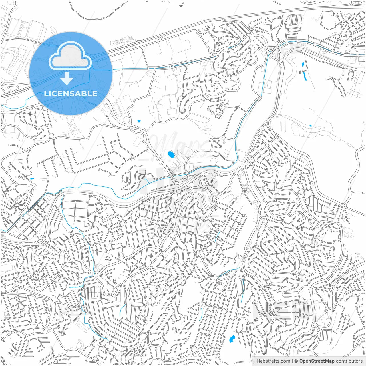 Jandira, Brazil, city map with high resolution roads.