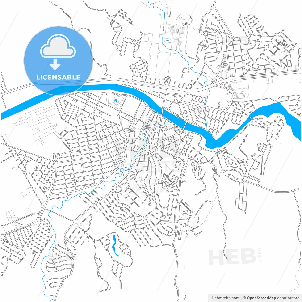 Resende, Brazil, City Map With High Resolution Roads. – HEBSTREITS