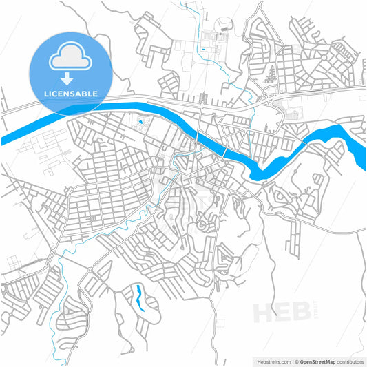 Resende, Brazil, city map with high resolution roads.