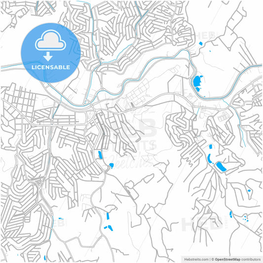 Varzea Paulista, Brazil, city map with high resolution roads.