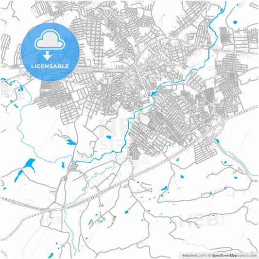 Vitoria de Santo Antao, Brazil, city map with high resolution roads.