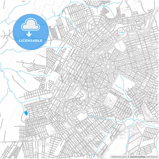 Umuarama, Brazil, city map with high resolution roads.