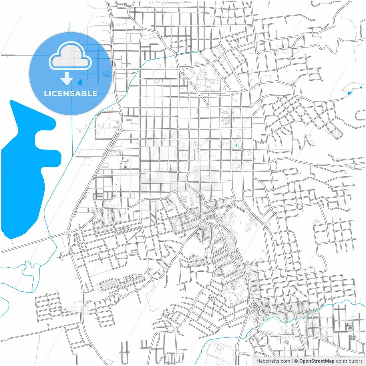 Santa Cruz do Sul, Brazil, city map with high resolution roads.
