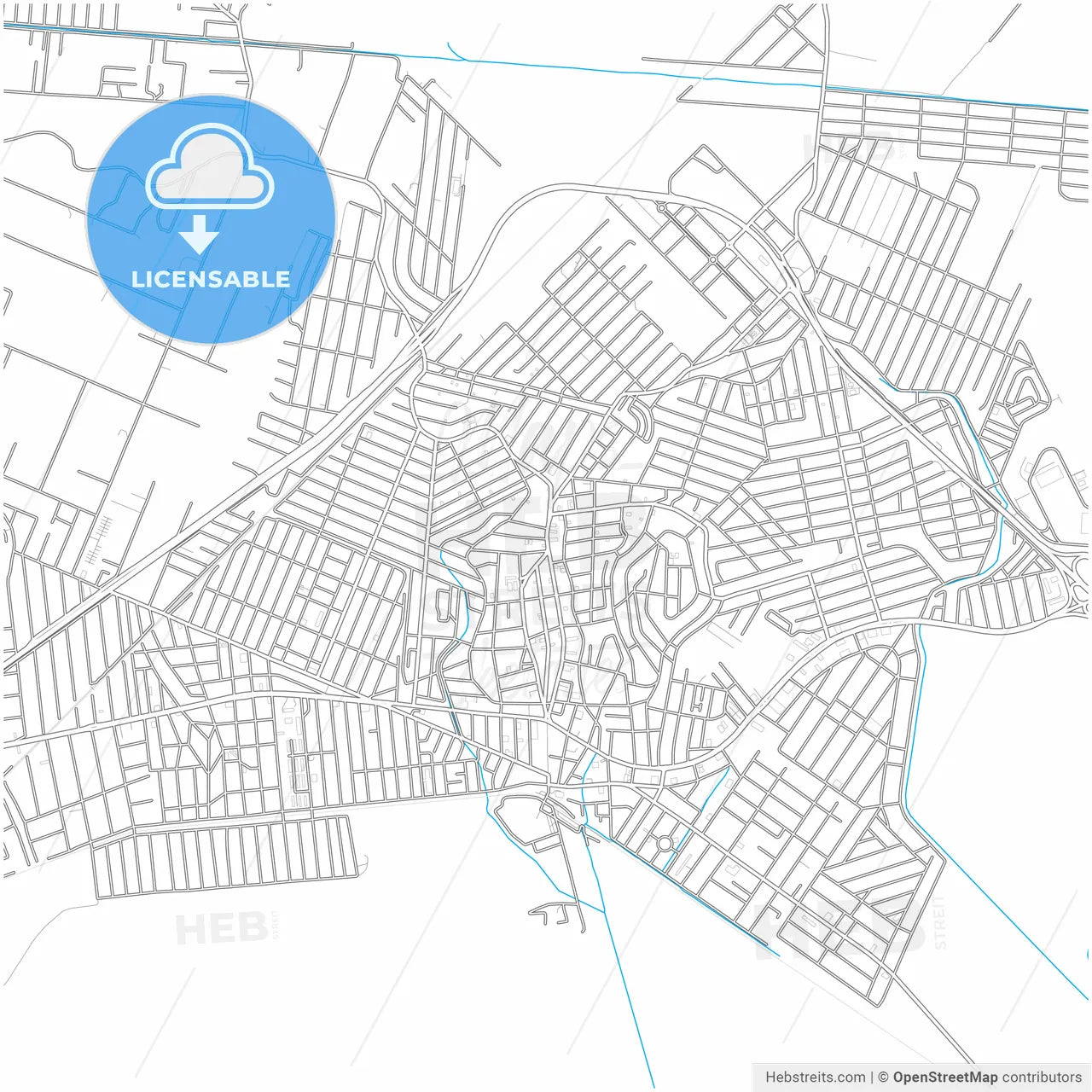 Itaguai, Brazil, city map with high resolution roads.