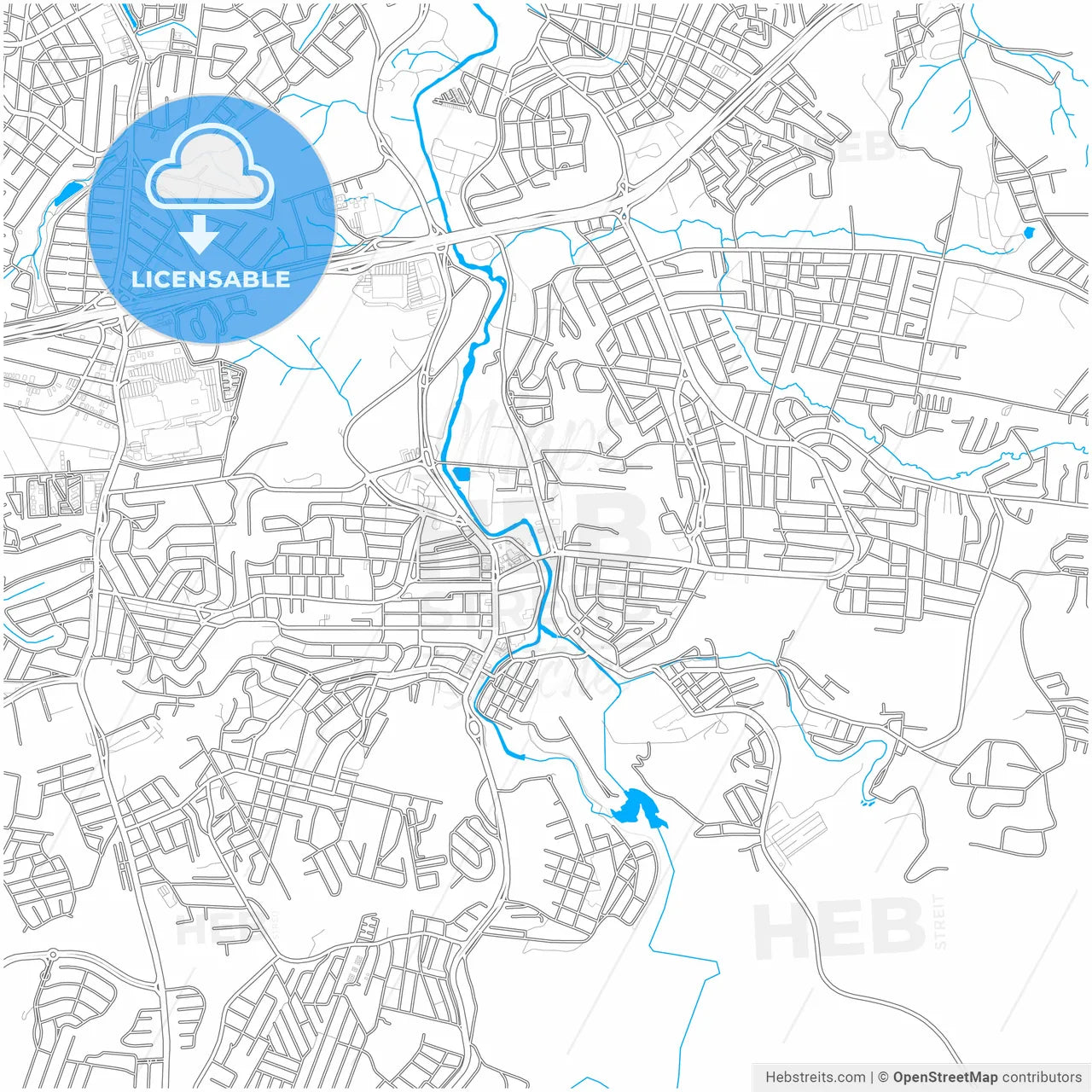 Votorantim, Brazil, city map with high resolution roads.