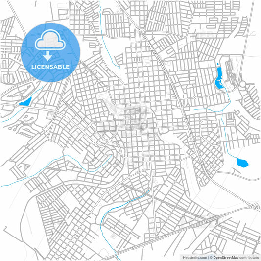 Ourinhos, Brazil, city map with high resolution roads.