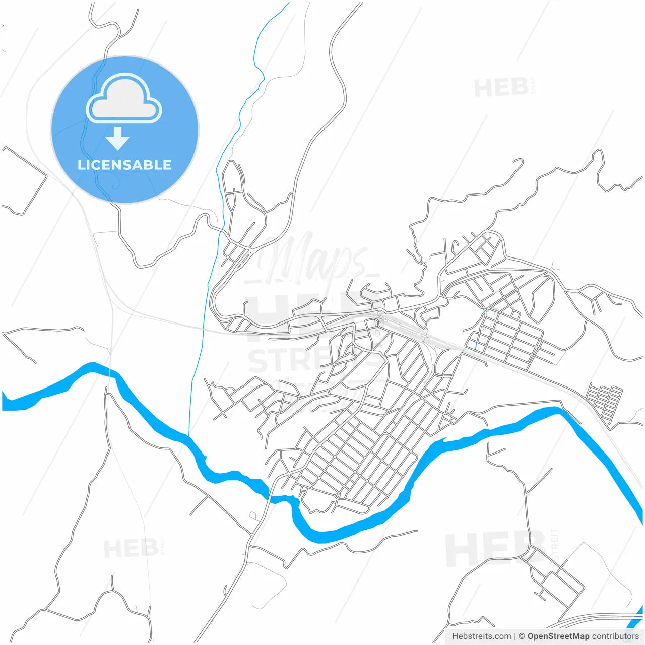 Japeri, Brazil, city map with high resolution roads.