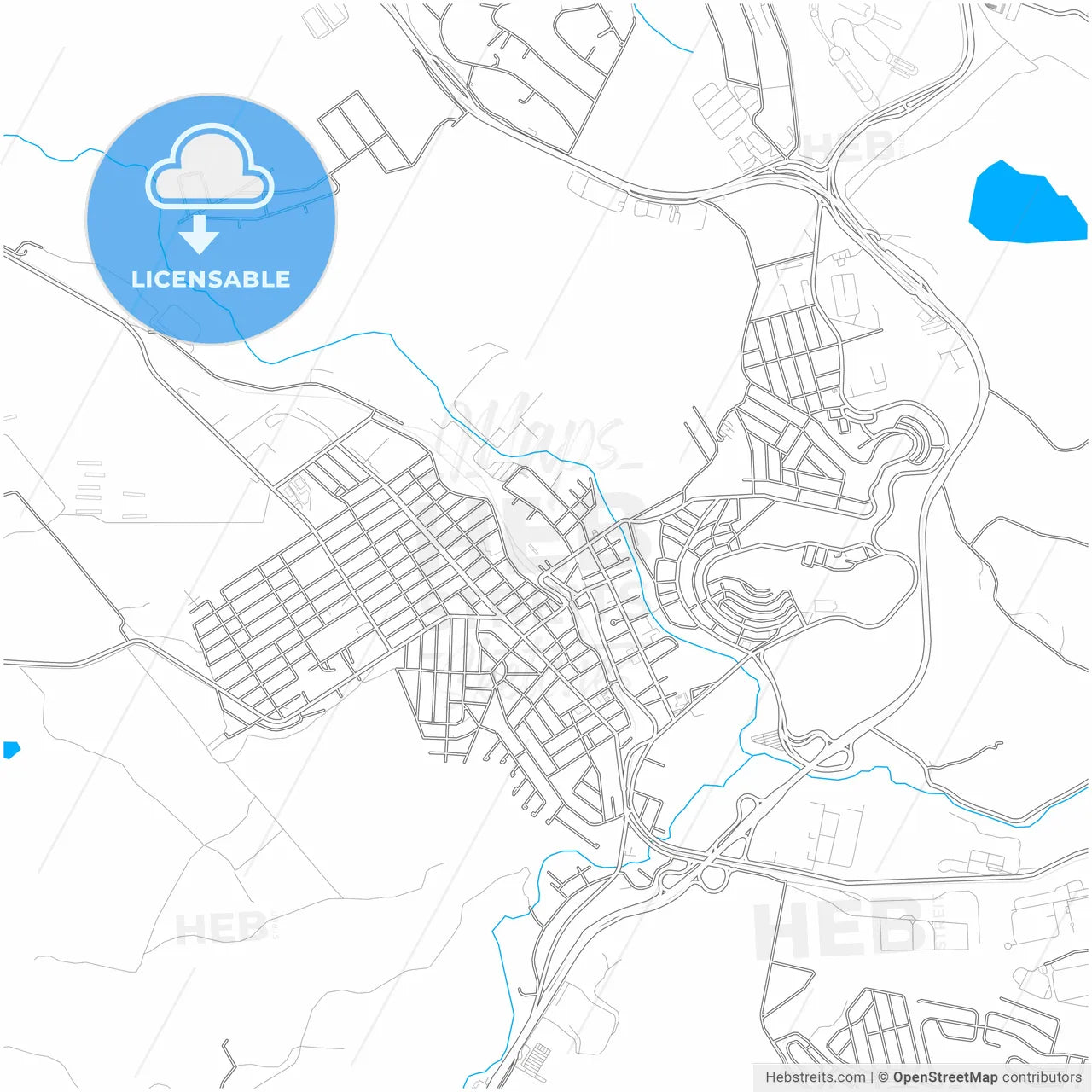 Vespasiano, Brazil, city map with high resolution roads.