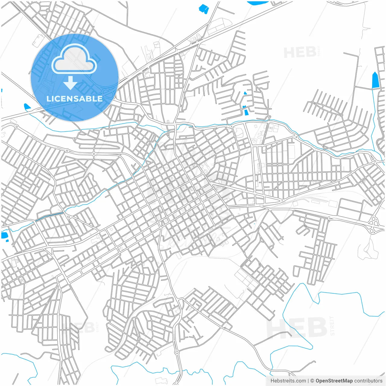 Tatui, Brazil, city map with high resolution roads.