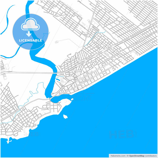 Itanhaem, Brazil, city map with high resolution roads.