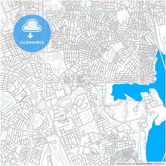 Lagos, Nigeria, city map with high resolution roads.