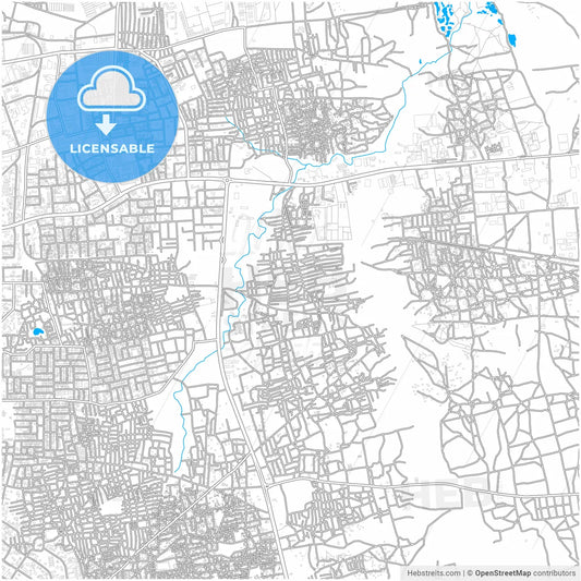 Kano, Nigeria, city map with high resolution roads.