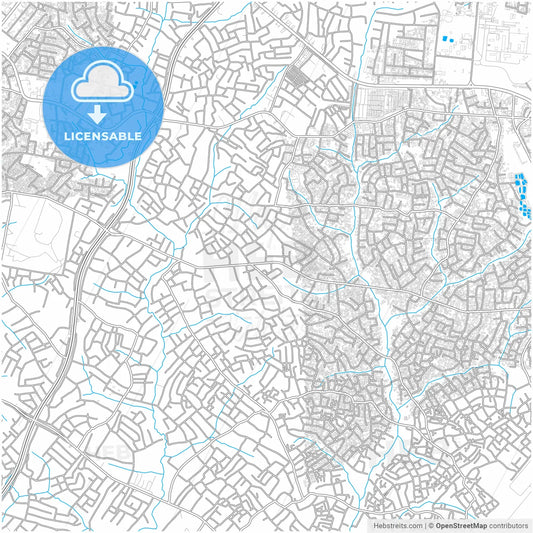 Ibadan, Nigeria, city map with high resolution roads.
