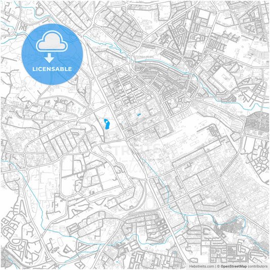 Nairobi, Kenya, city map with high resolution roads.