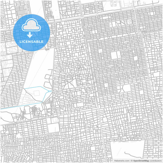 Khartoum, Sudan, city map with high resolution roads.
