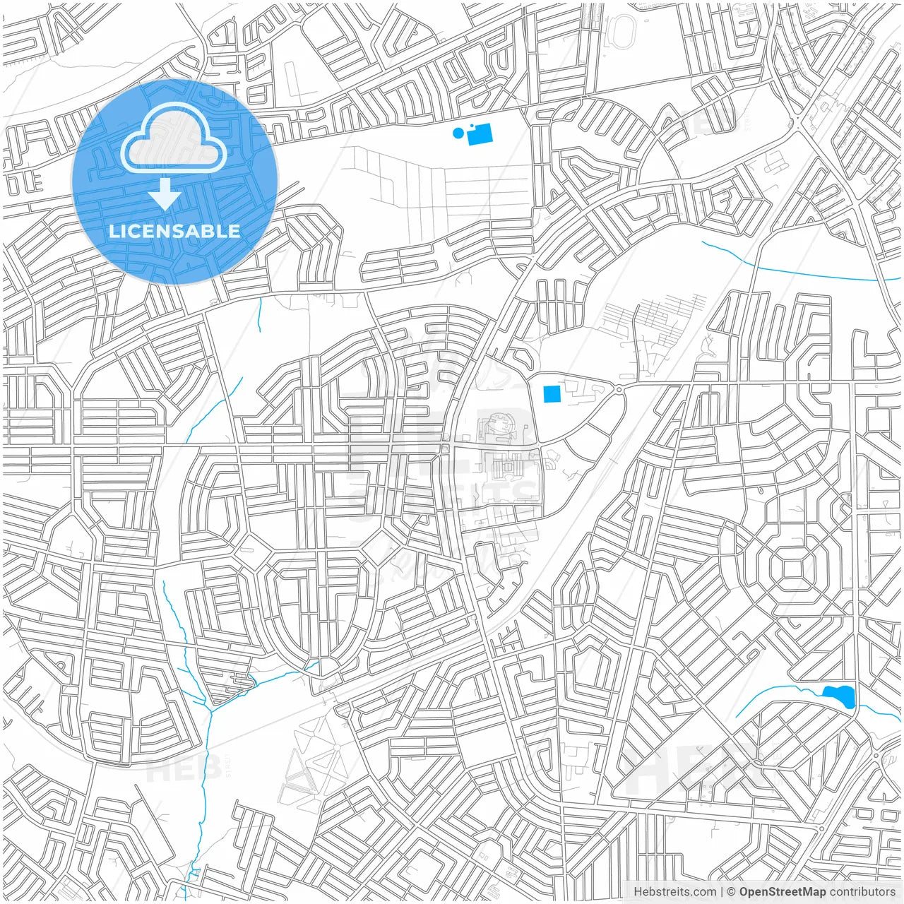 Soweto, South Africa, city map with high resolution roads.