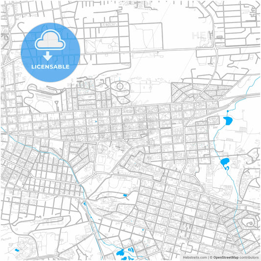 Pretoria, South Africa, city map with high resolution roads.