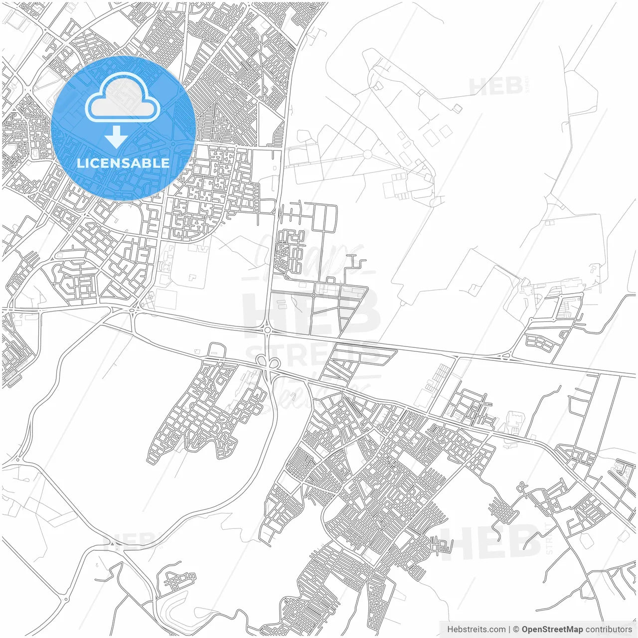 Sale, Morocco, city map with high resolution roads.