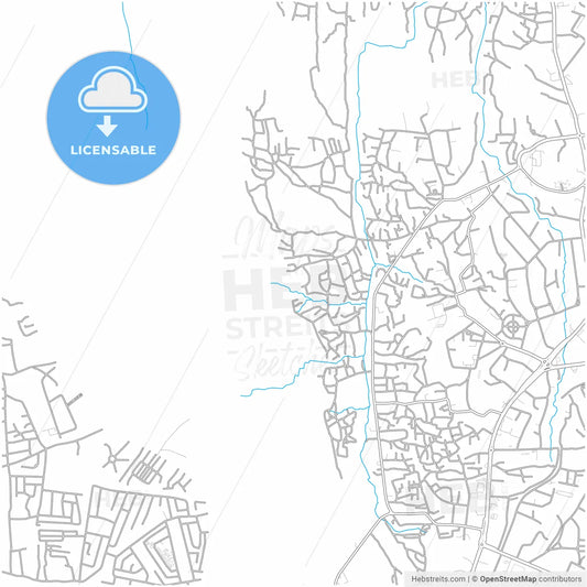 Jos, Nigeria, city map with high resolution roads.