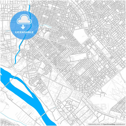 Niamey, Niger, city map with high resolution roads.