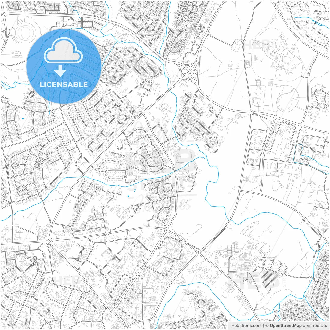Lilongwe, Malawi, city map with high resolution roads.