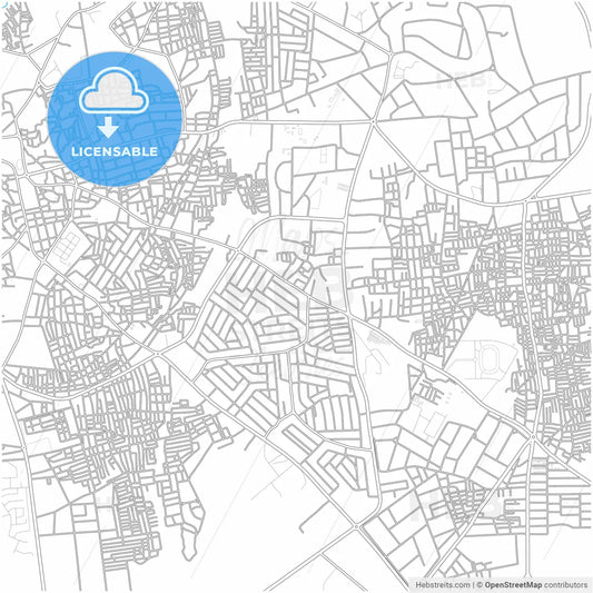 Katsina, Nigeria, city map with high resolution roads.