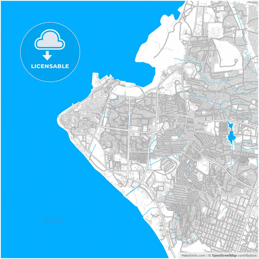 Zanzibar, Tanzania, city map with high resolution roads.