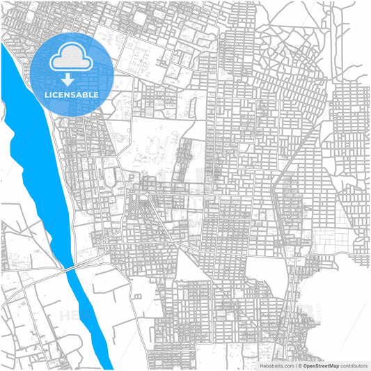 Kassala, Sudan, city map with high resolution roads.
