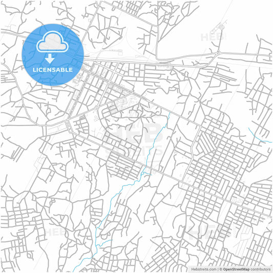 Nampula, Mozambique, city map with high resolution roads.