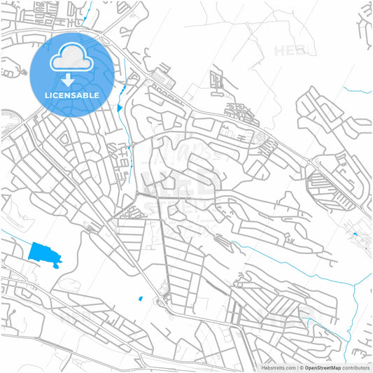 Krugersdorp, South Africa, city map with high resolution roads.