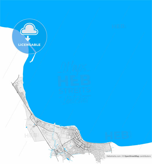 Sumqayit, Azerbaijan, high resolution vector map - Instant download PDF and JPG