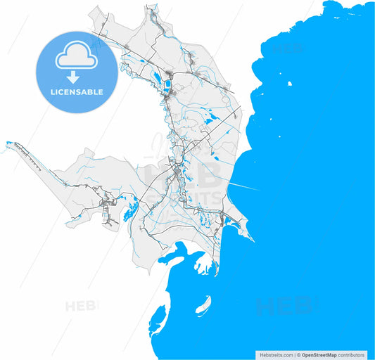 Shirvan, Azerbaijan, high resolution vector map - Instant download PDF and JPG