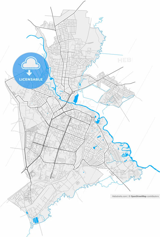 Barysaw, Rajon, Belarus, high resolution vector map - Instant download PDF and JPG