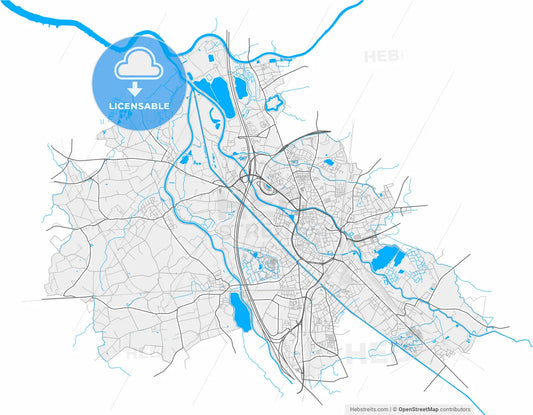 Mechelen, Antwerp, Belgium, high resolution vector map - Instant download PDF and JPG