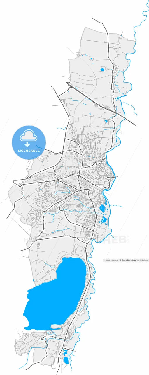 Gorlitz, Saxony, Germany, high resolution vector map - Instant download PDF and JPG