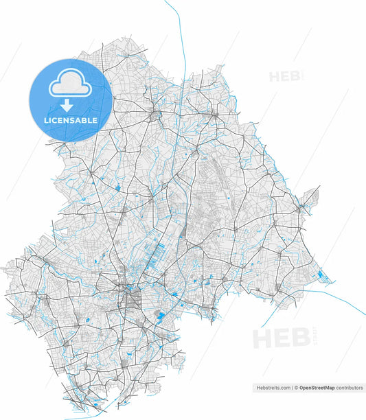 Gifhorn, Lower Saxony, Germany, high resolution vector map - Instant download PDF and JPG