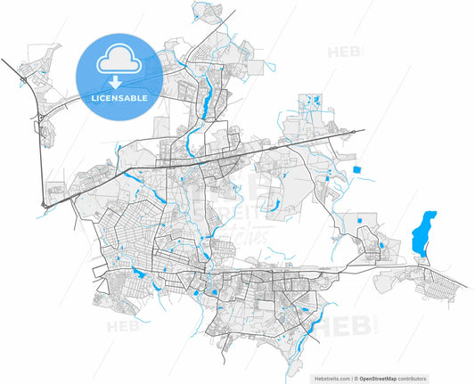 Balashikha, Moscow Oblast, Russia, high resolution vector map - Instant download PDF and JPG
