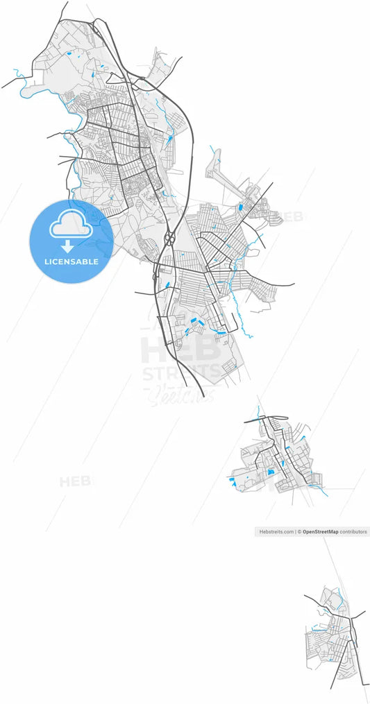 Domodedovo, Moscow Oblast, Russia, high resolution vector map - Instant download PDF and JPG